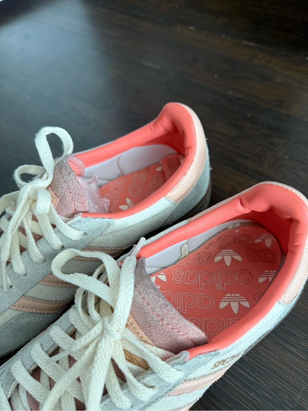 adidas Women’s Spezial Suede Sneakers in Cream and Coral - Picture 2 of 6